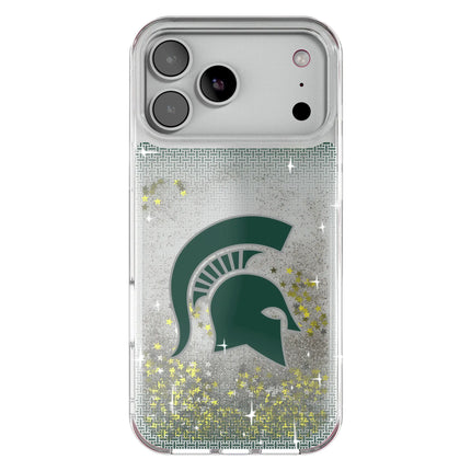 Michigan State University Spartans Linen Glitter Phone Case for Apple iPhone
