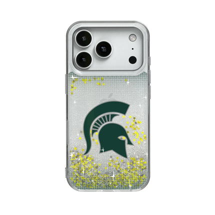 Michigan State University Spartans Linen Glitter Phone Case for Apple iPhone
