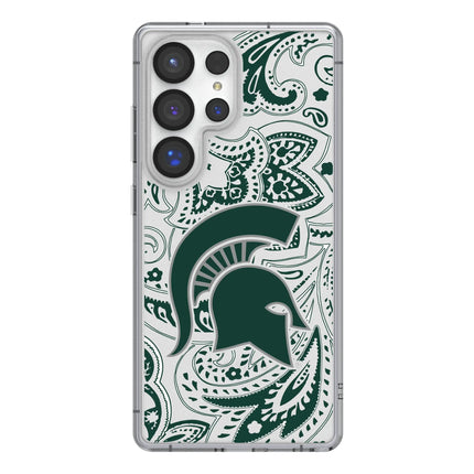 Michigan State University Spartans Paisley Clear Phone Case for Samsung Galaxy