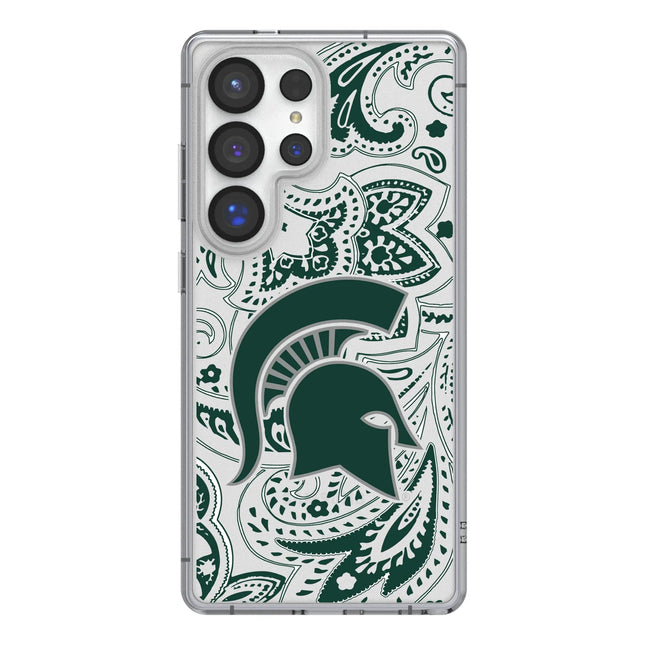 Michigan State University Spartans Paisley Clear Phone Case for Samsung Galaxy