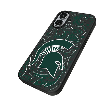 Michigan State University Spartans Paisley MagSafe Compatible Phone Case for Apple iPhone