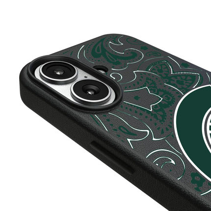 Michigan State University Spartans Paisley MagSafe Compatible Phone Case for Apple iPhone