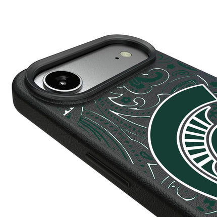 Michigan State University Spartans Paisley MagSafe Compatible Phone Case for Apple iPhone