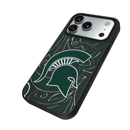 Michigan State University Spartans Paisley MagSafe Compatible Phone Case for Apple iPhone