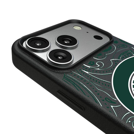 Michigan State University Spartans Paisley MagSafe Compatible Phone Case for Apple iPhone