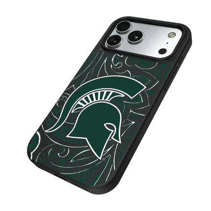 Michigan State University Spartans Paisley MagSafe Compatible Phone Case for Apple iPhone