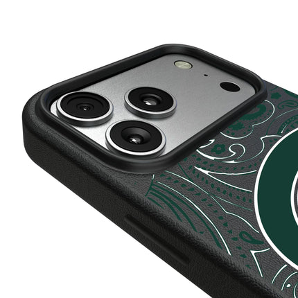 Michigan State University Spartans Paisley MagSafe Compatible Phone Case for Apple iPhone