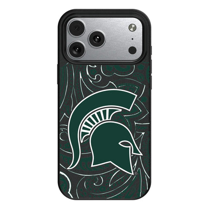 Michigan State University Spartans Paisley MagSafe Compatible Phone Case for Apple iPhone
