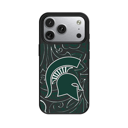 Michigan State University Spartans Paisley MagSafe Compatible Phone Case for Apple iPhone
