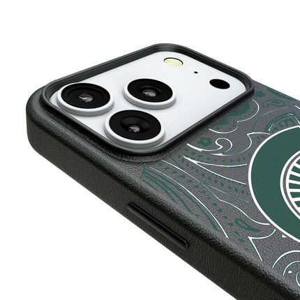 Michigan State University Spartans Paisley MagSafe Compatible Phone Case for Apple iPhone