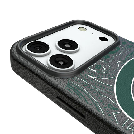 Michigan State University Spartans Paisley MagSafe Compatible Phone Case for Apple iPhone