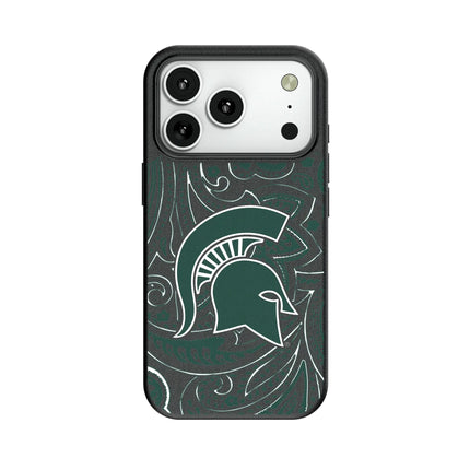 Michigan State University Spartans Paisley MagSafe Compatible Phone Case for Apple iPhone