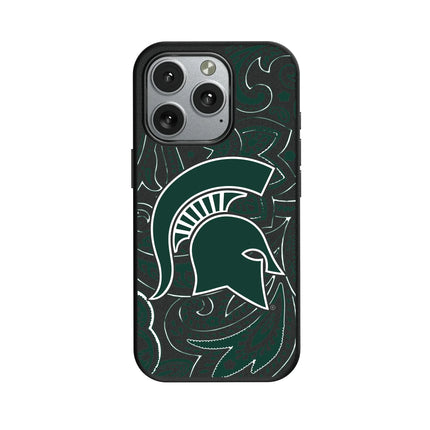 Michigan State University Spartans Paisley MagSafe Compatible Phone Case for Apple iPhone