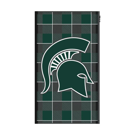 Michigan State University Spartans Plaid 5000mAh Flat Powerbank
