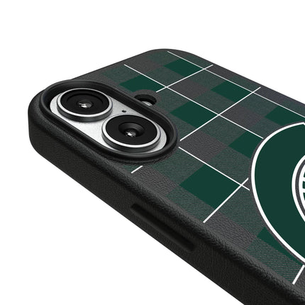 Michigan State University Spartans Plaid MagSafe Compatible Phone Case for Apple iPhone