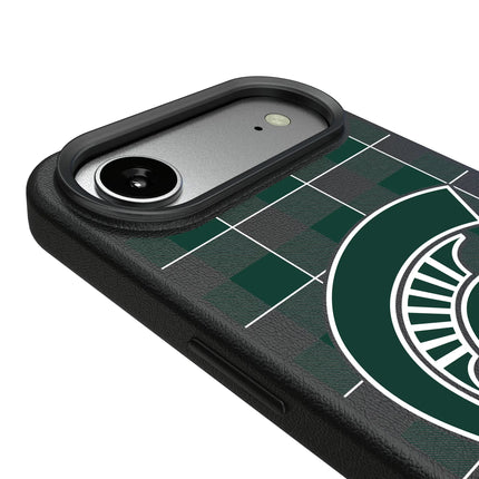 Michigan State University Spartans Plaid MagSafe Compatible Phone Case for Apple iPhone