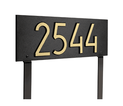 Mid-Century Modern Standard Rectangle 1 Line Lawn Plaque