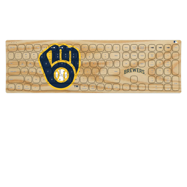Milwaukee Brewers Baseball Bat Curved Wireless Keyboard