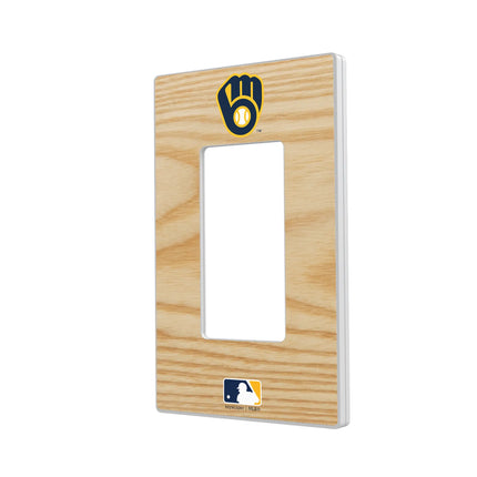 Milwaukee Brewers Baseball Bat Hidden-Screw Light Switch Plate
