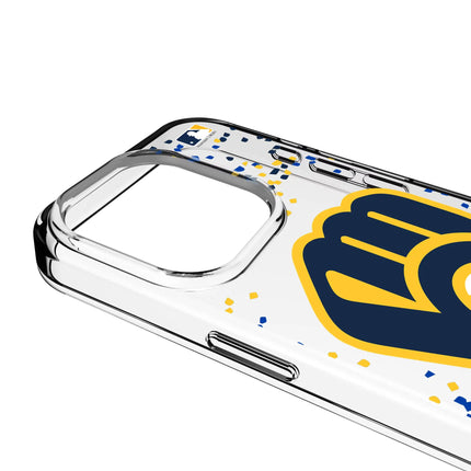 Milwaukee Brewers Confetti Clear Phone Case for Apple iPhone
