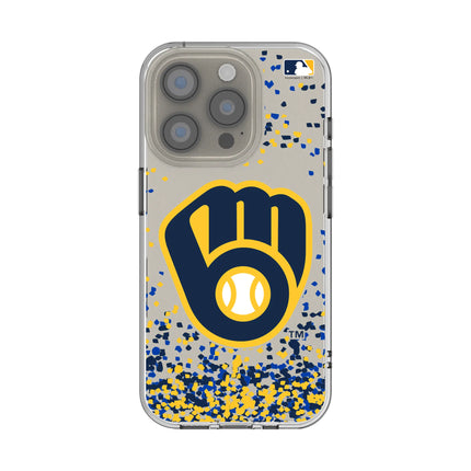 Milwaukee Brewers Confetti Clear Phone Case for Apple iPhone