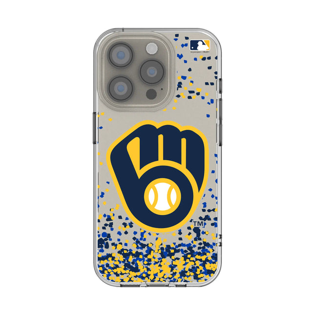 Milwaukee Brewers Confetti Clear Phone Case for Apple iPhone