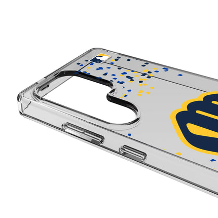 Milwaukee Brewers Confetti Clear Phone Case for Samsung Galaxy