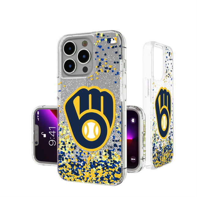 Milwaukee Brewers Confetti Glitter Phone Case for Apple iPhone