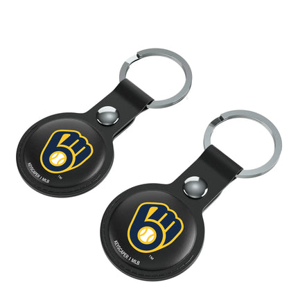 Milwaukee Brewers Insignia Black Airtag Holder 2-Pack