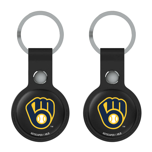 Milwaukee Brewers Insignia Black Airtag Holder 2-Pack