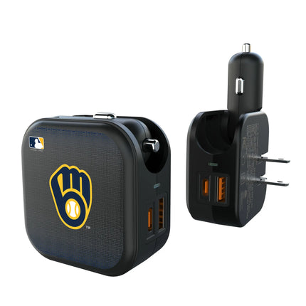 Milwaukee Brewers Linen 2 in 1 USB A/C Charger
