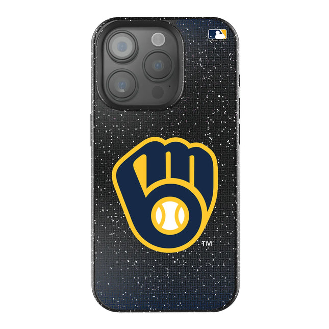 Milwaukee Brewers Linen Black Bling Phone Case for Apple iPhone
