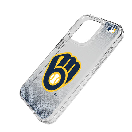 Milwaukee Brewers Linen Clear Phone Case for Apple iPhone