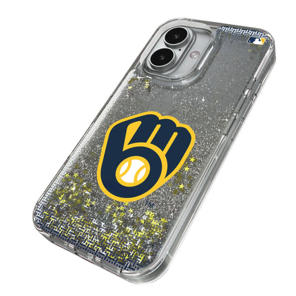 Milwaukee Brewers Linen Glitter Phone Case for Apple iPhone