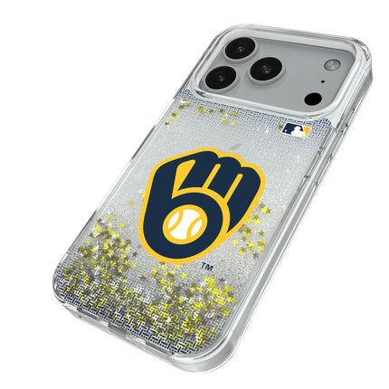 Milwaukee Brewers Linen Glitter Phone Case for Apple iPhone