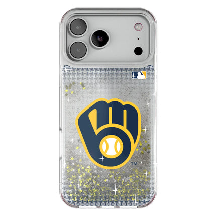 Milwaukee Brewers Linen Glitter Phone Case for Apple iPhone