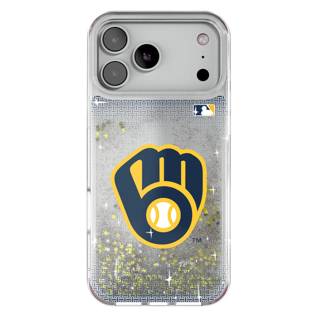 Milwaukee Brewers Linen Glitter Phone Case for Apple iPhone