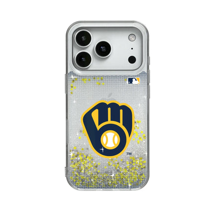 Milwaukee Brewers Linen Glitter Phone Case for Apple iPhone