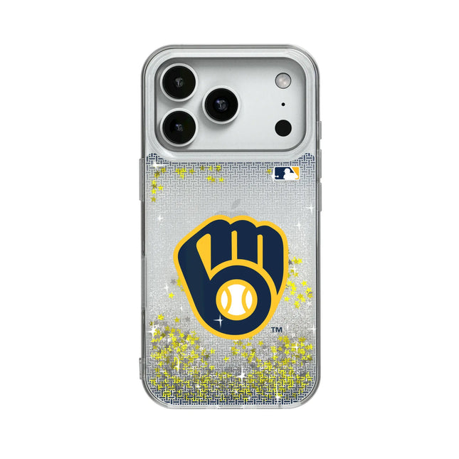 Milwaukee Brewers Linen Glitter Phone Case for Apple iPhone