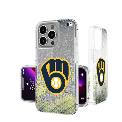 Milwaukee Brewers Linen Glitter Phone Case for Apple iPhone