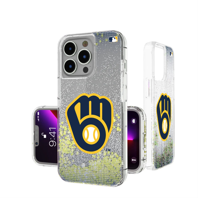 Milwaukee Brewers Linen Glitter Phone Case for Apple iPhone