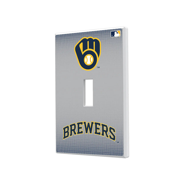 Milwaukee Brewers Linen Hidden-Screw Light Switch Plate