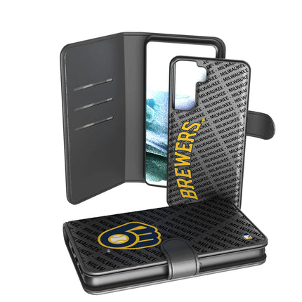 Milwaukee Brewers Monocolor Tilt Wallet Phone Case for Apple iPhone