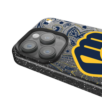 Milwaukee Brewers Paisley Black Bling Phone Case for Apple iPhone