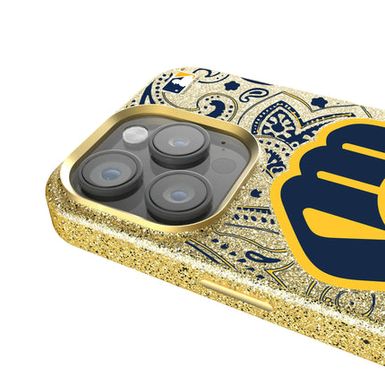 Milwaukee Brewers Paisley Bling Phone Case for Apple iPhone