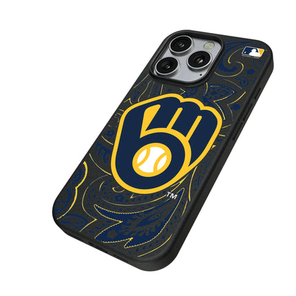 Milwaukee Brewers Paisley MagSafe Compatible Phone Case for Apple iPhone