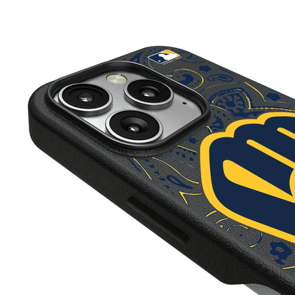Milwaukee Brewers Paisley MagSafe Compatible Phone Case for Apple iPhone