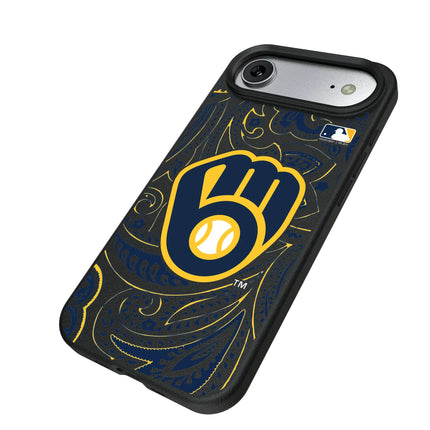 Milwaukee Brewers Paisley MagSafe Compatible Phone Case for Apple iPhone