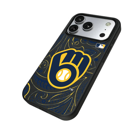 Milwaukee Brewers Paisley MagSafe Compatible Phone Case for Apple iPhone