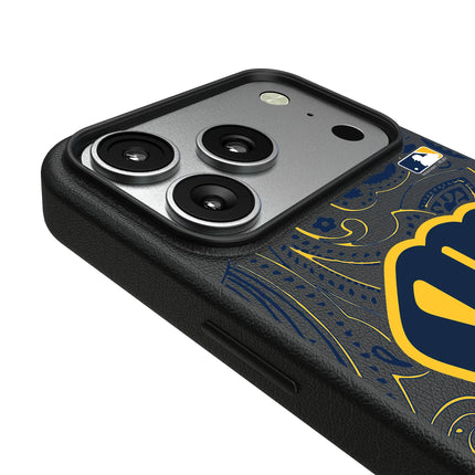 Milwaukee Brewers Paisley MagSafe Compatible Phone Case for Apple iPhone